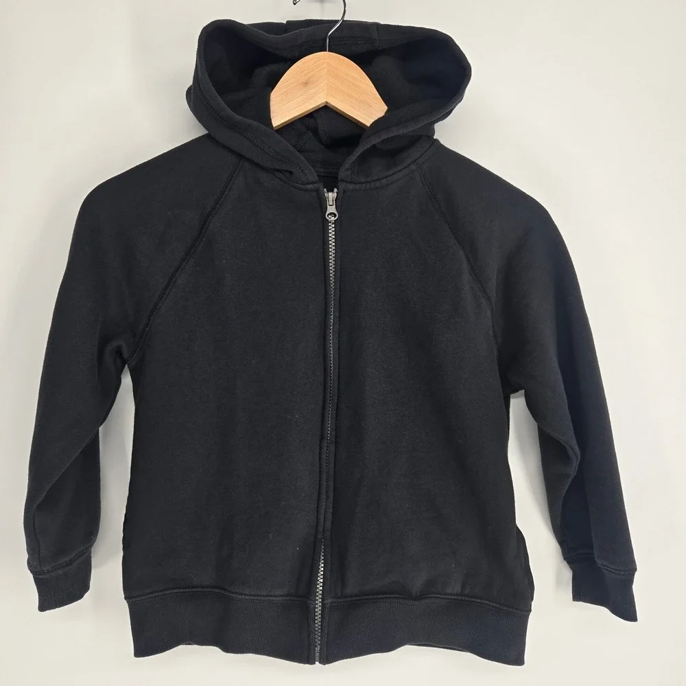 OshKosh Bgosh Kids Black Full Zip Hoodie Sweatshirt Size 8 8A Solid sweater Soft